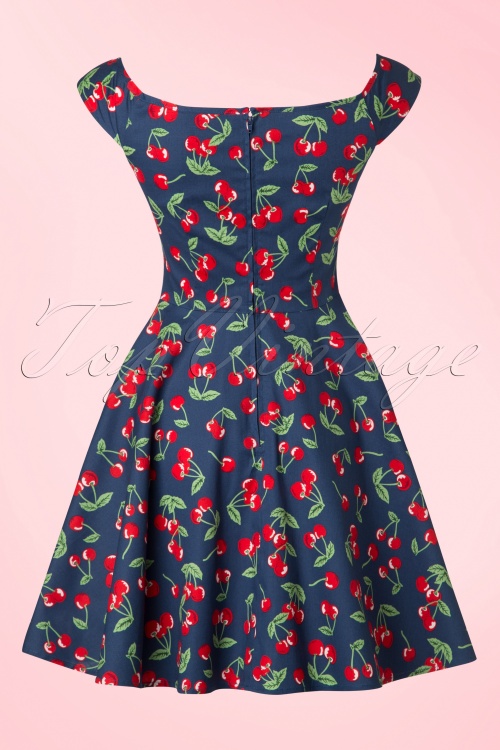 Bunny - April Cherry mini-jurk in middernachtblauw 6