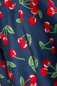Bunny - April Cherry Mini Dress Années 50 en Bleu nuit 5