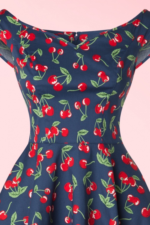 Bunny - April Cherry mini-jurk in middernachtblauw 4