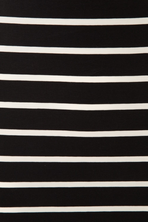 Sugarhill Brighton - Octavia, figurbetontes Kleid in schwarzen und cremefarbenen Streifen 4