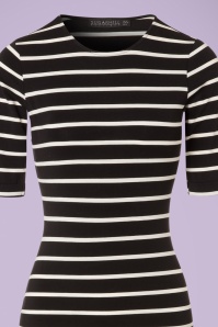 Sugarhill Brighton - 50s Octavia Bodycon Dress in Black and Cream Stripes 3