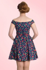Bunny - April Cherry Mini Dress Années 50 en Bleu nuit 7