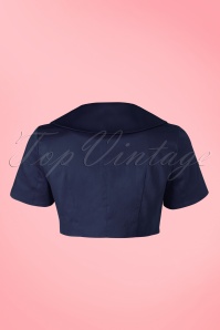 Collectif Clothing - 50s Ellie Cropped Jacket in Navy 4