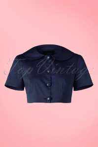 Collectif Clothing - 50s Ellie Cropped Jacket in Navy 2