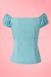 Collectif Clothing - Dolores Top Carmen in lichtblauw 4