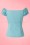 Collectif Clothing - 50s Dolores Top Carmen in Light Blue 4