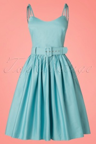 Collectif Clothing - Jade Swing Dress Années 50 en Bleu Clair 3