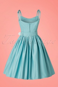 Collectif Clothing - Jade Swing Dress Années 50 en Bleu Clair 10