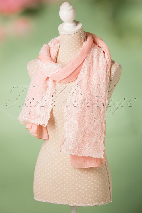 Amici - 30s Diane Lace Scarf in Light Pink 2