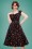 Dolores Cherry Doll Swing Dress Années 50 en Noir