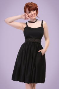 Collectif Clothing - Jade Swing Dress Années 50 en Noir 8