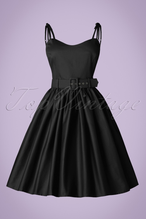 Collectif Clothing - 50s Jade Swing Dress in Black 3