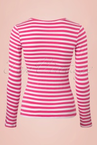 Vixen by Micheline Pitt - 50s Trouble Maker Top in Pink and White Stripes 4