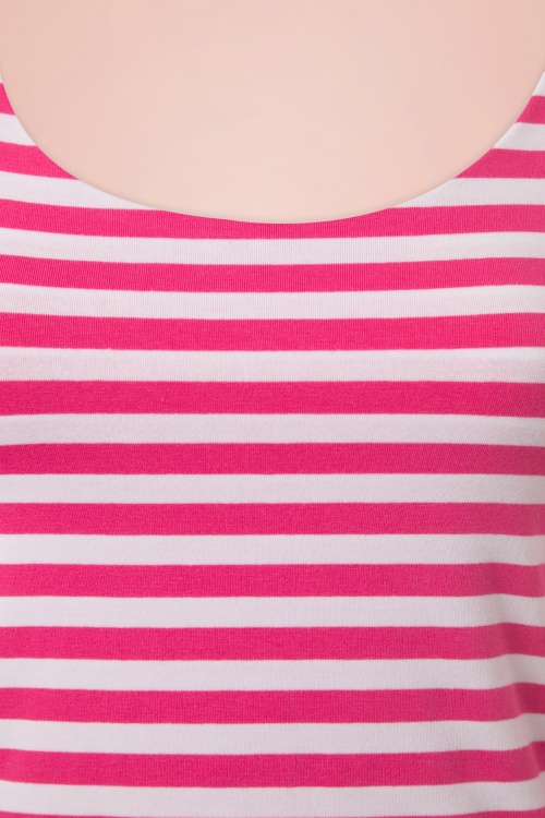Vixen by Micheline Pitt - 50s Trouble Maker Top in Pink and White Stripes 3