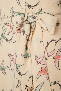 Collectif Clothing - 40s Tamara Swallow Swing Dress in Cream 4