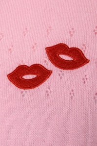 Mademoiselle YéYé - Prachtig Lips vest in roze 3