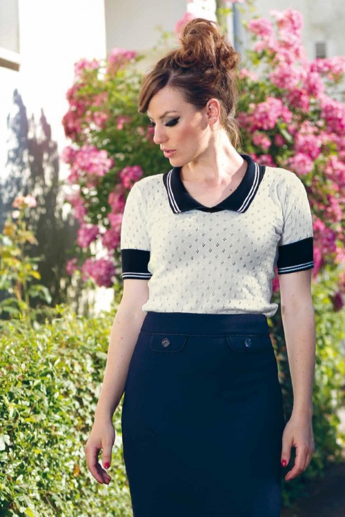 Mademoiselle YéYé - 60s Kate Top in Ivory 3