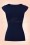 Steady Clothing - 50s Solid Sweetheart Tie Top in Navy 2