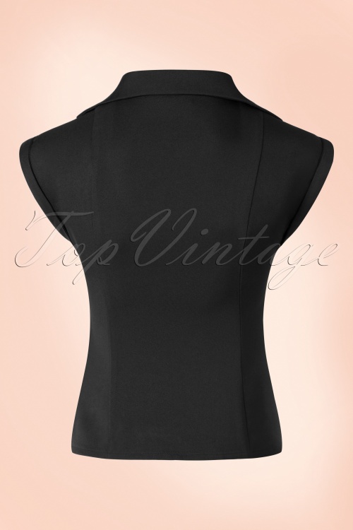 Banned Retro - Dream Master blouse met korte mouwen in zwart 5