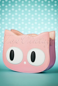 Banned Alternative - 60s Addis The Big Eyed Cat Bag in Pink 2