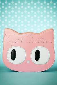 Banned Alternative - 60s Addis The Big Eyed Cat Bag in Pink
