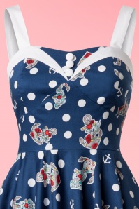 Bunny - Oceana Sailor Swing Dress Années 50 en Bleu Marine 6