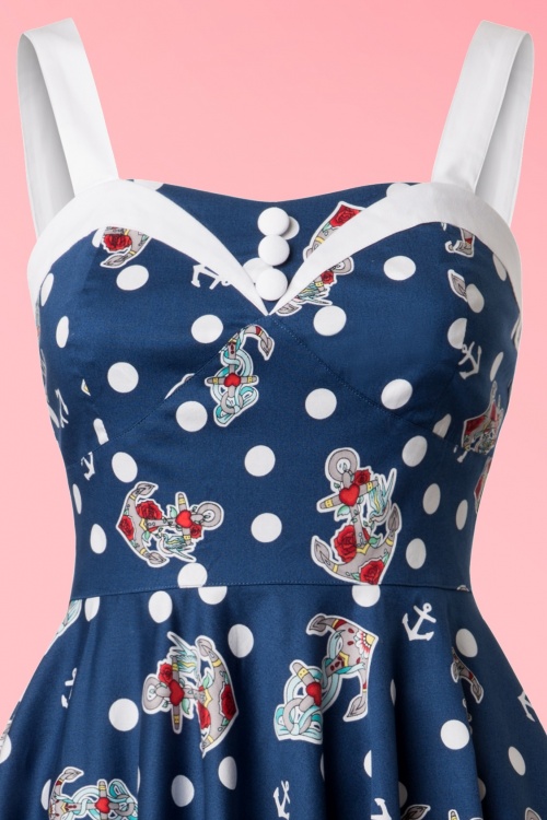 Bunny - Oceana Sailor Swing-Kleid in Marineblau 6