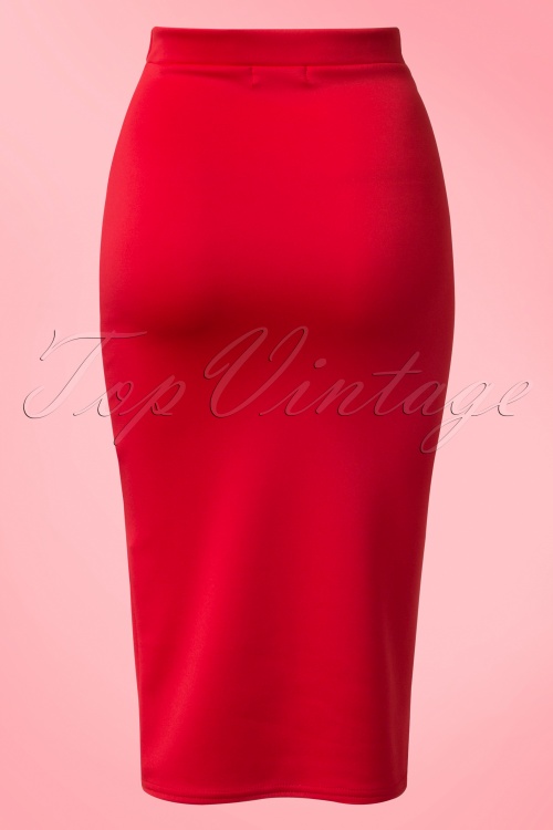 Vintage Chic for Topvintage - 50s Bella Scuba Midi Skirt in Red 3