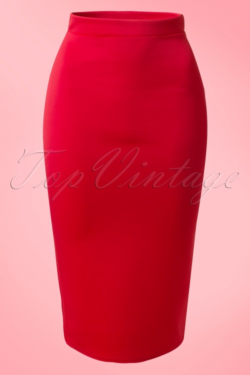Vintage Chic for Topvintage - Bella Scuba Midi Skirt Années 50 en Rouge 2