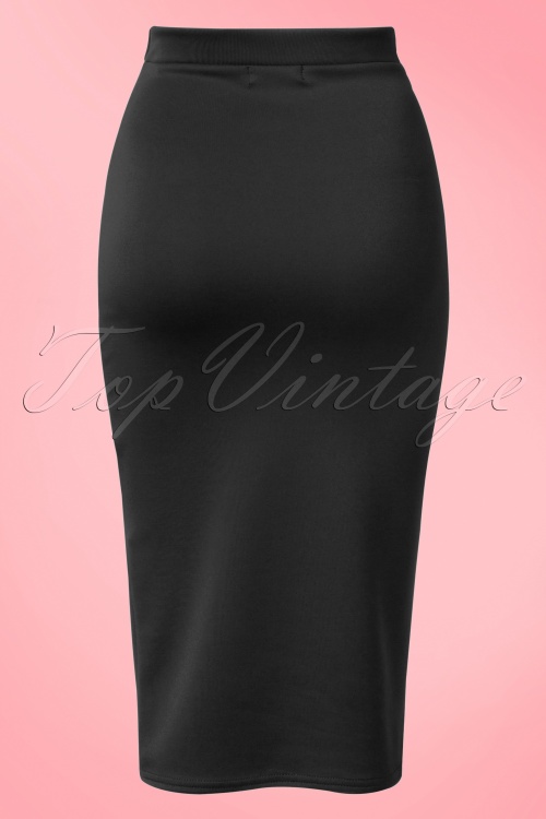 Vintage Chic for Topvintage - 50s Bella Scuba Midi Skirt in Black 4