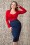 Vintage Chic 50s Bella Scuba Midi Skirt in Navy 120 31 14918 20151016 442cW