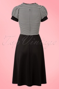 Vintage Chic for Topvintage - Robin Swing Dress Années 50 en rayures Noirs et Blancs 3