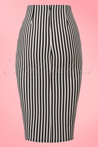 Vintage Chic for Topvintage - Robin Stripes Pencil Skirt Années 50 en Noir et Blanc 3
