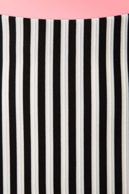 Vintage Chic for Topvintage - Robin Stripes pencilrok in zwart en wit 4