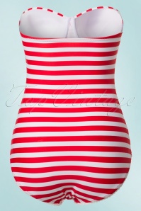 Belsira - Nancy Stripes Halter Swimsuit Années 50 en Rouge et Blanc 8