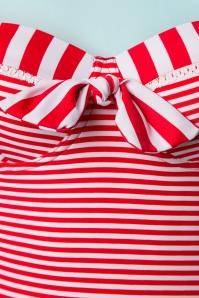 Belsira - Nancy Stripes halterbadpak in rood en wit 5