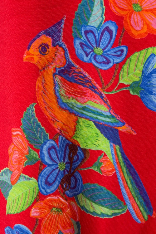 Lien & Giel - Suuz Parrot Geranium-jurk in rood 3