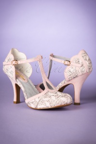 Ruby Shoo - 50s Polly T-Strap Pumps in Pink 6