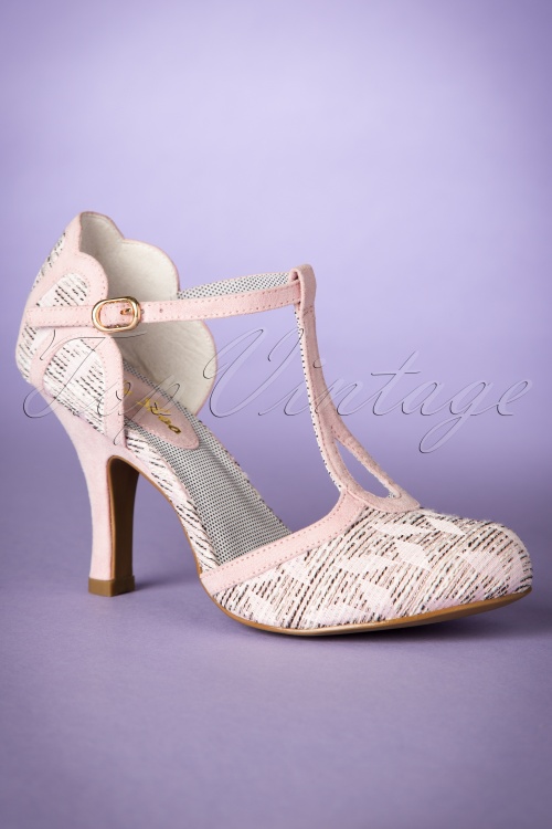 Ruby Shoo - 50s Polly T-Strap Pumps in Pink 5