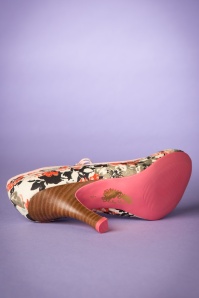 Ruby Shoo - 40s Willow Floral Booties in Peach 9