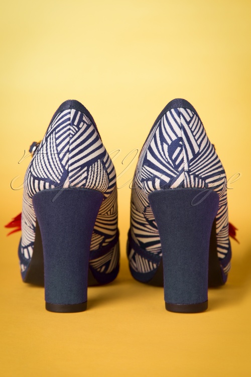 Ruby Shoo - 60s Tanya Pumps in Navy and White 8