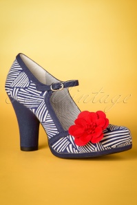 Ruby Shoo - 60s Tanya Pumps in Navy and White 5