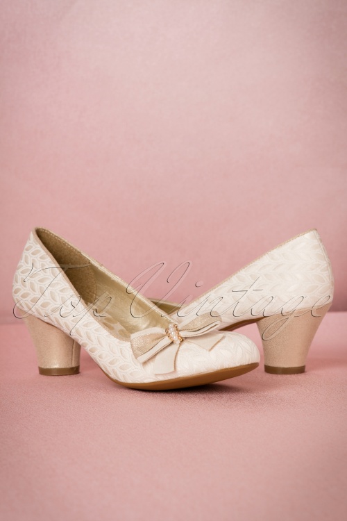 Ruby Shoo - 60s Lily Pumps in Cream 6
