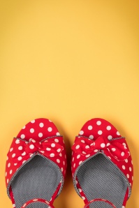 Ruby Shoo - 60s Molly Polkadot Wedges in Red 7