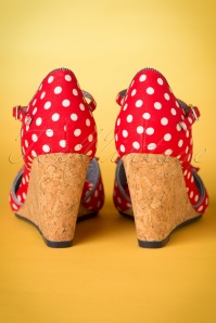 Ruby Shoo - Molly Polkadot Wedges in Rot 8