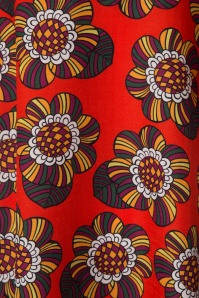 Traffic People - 70s Luck Be A Lady Flower Midi Dress in Tangerine 5