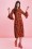 Traffic People - Luck Be A Lady Flower Midi Dress Années 70 en Tangerine 3