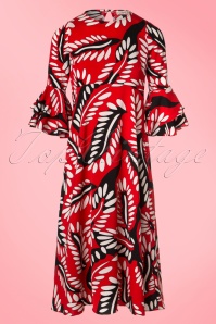 Traffic People - Luck Be A Lady Midi Dress Années 70 en Rouge 2
