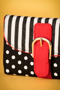 Ruby Shoo - 60s Garda Stripes Dots Purse in Black and White 3