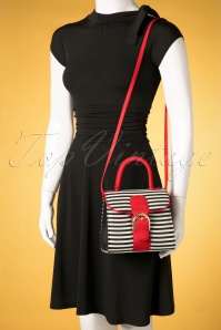 Ruby Shoo - 60s Riva Stripes Bag in Black and White 7